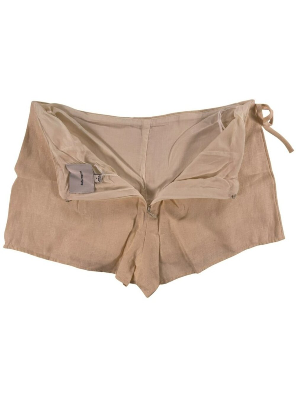 Reformation Laurel Linen Skort Skirt Sugar Beige Linen Women's Sz 0 MSRP$148 NEW - Picture 4 of 9